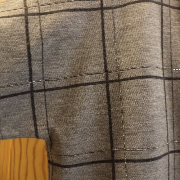 LAFAYETTE 148 New York Sweater Grey Black Window Pane-Short Sleeve-M/L - NEW $59 - Picture 10 of 12